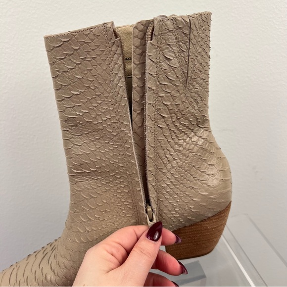 Matisse Caty Tan Snake Embossed Leather Boots - Picture 12 of 16